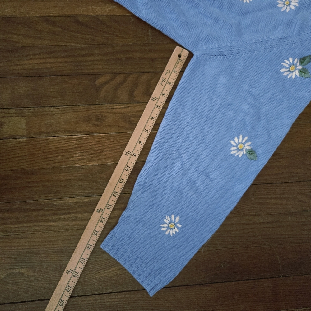 Vintage Quacker Factory Embroidered Daisy Pullover Sweater Size 2X Spring FLAW - Picture 7 of 16